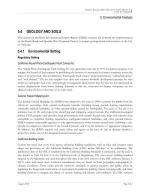 5.4 Geology and Soils