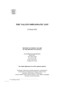 The Tallinn Diplomatic List