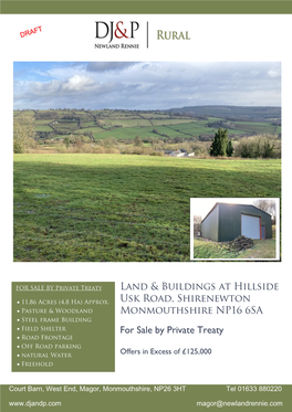 Land & Buildings at Hillside Usk Road, Shirenewton Monmouthshire
