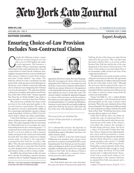 Ensuring Choice-Of-Law Provision Includes Non-Contractual Claims