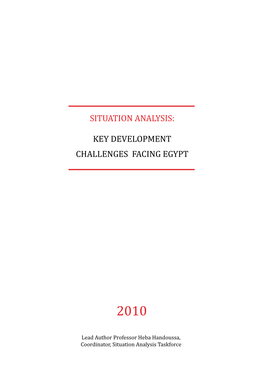 Key Development Challenges Facing Egypt Situation Analysis