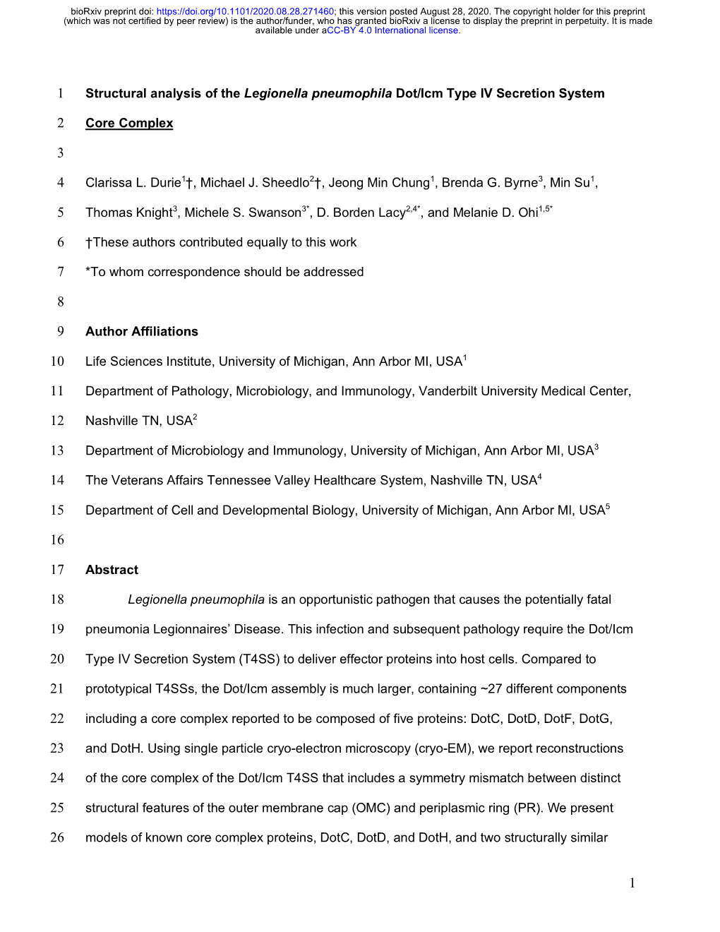 Structural Analysis of the Legionella Pneumophila Dot/Icm Type IV Secretion System Core Complex