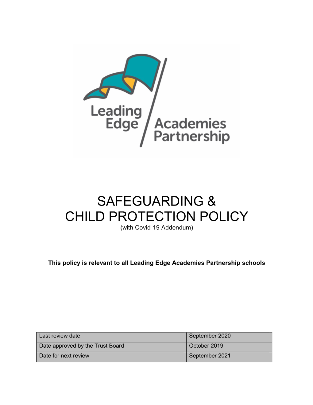 Safeguarding & Child Protection Policy