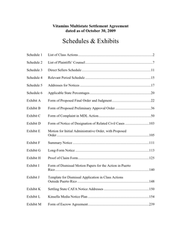 Schedules & Exhibits