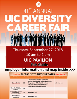 UIC PAVILION Fair Guide Employer Information and Map Inside >>> Visit Us at Table #41