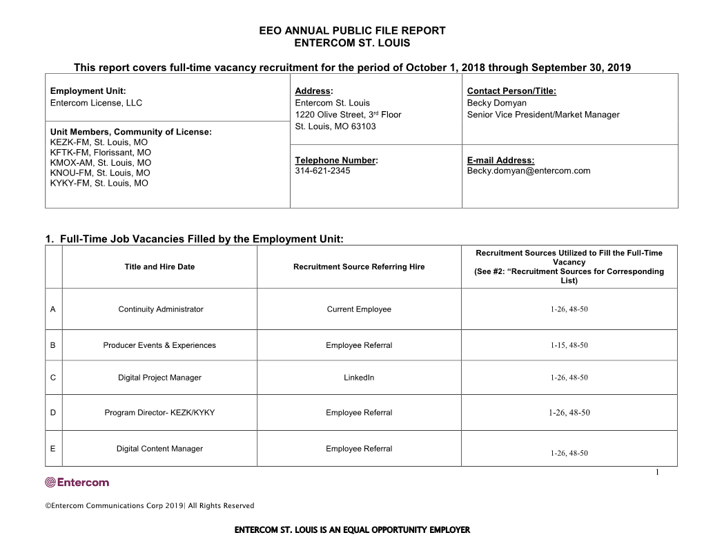 Eeo Public File Report