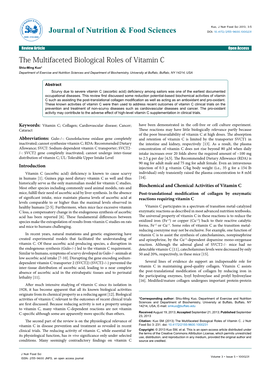 The Multifaceted Biological Roles of Vitamin C