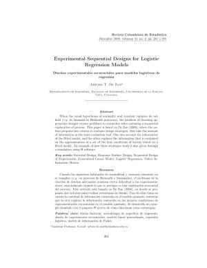 Experimental Sequential Designs for Logistic Regression Models