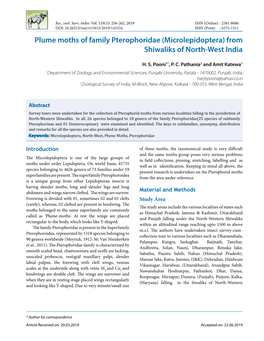 Plume Moths of Family Pterophoridae (Microlepidoptera) from Shiwaliks of North-West India