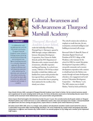 Thurgood Marshall Academy Lower School Is 2005 Through a Unique Collaboration Reverend Calvin O