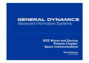 IEEE Waves and Devices Phoenix Chapter: Space Communications
