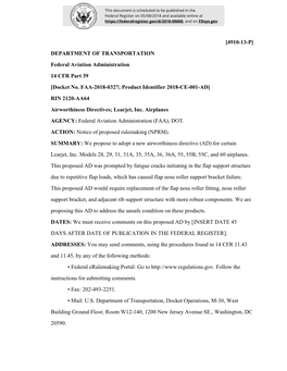 [4910-13-P] DEPARTMENT of TRANSPORTATION Federal Aviation Administration 14 CFR Part 39 [Docket No