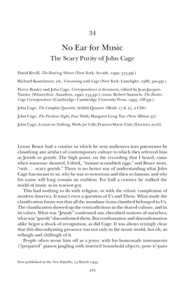 No Ear for Music the Scary Purity of John Cage