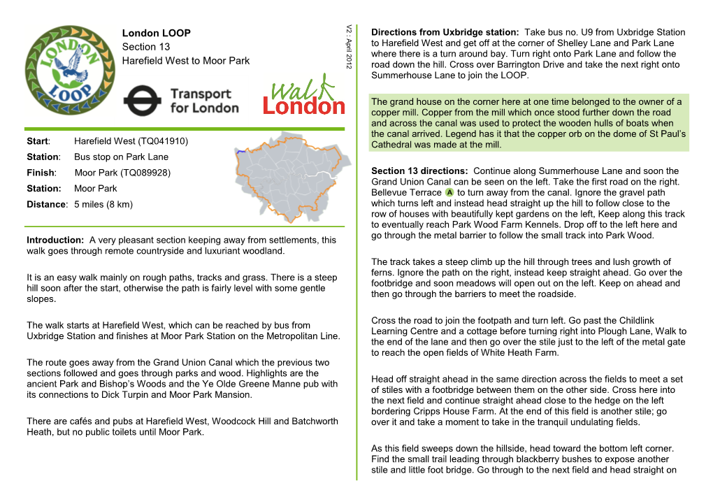 London LOOP Section 13 Harefield West to Moor Park