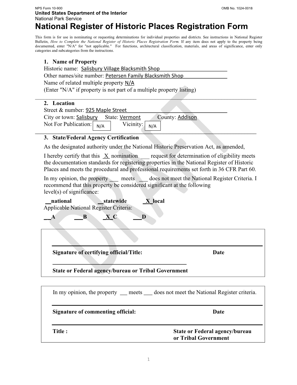 National Register of Historic Places Registration Form