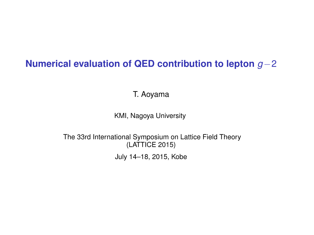 Numerical Evaluation of QED Contribution to Lepton G−2