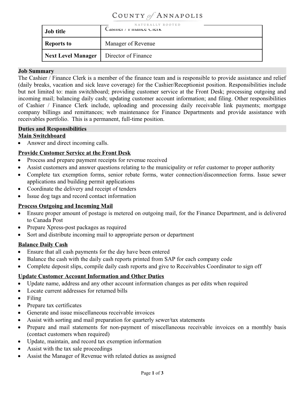 Duties and Responsibilities s7