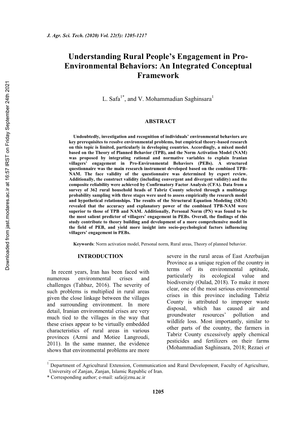 Understanding Rural People's Engagement in Pro-Environmental