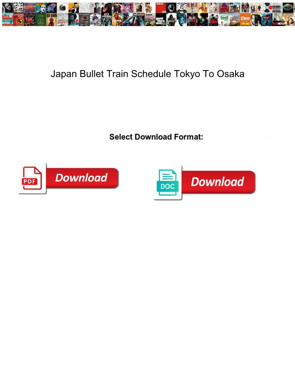 Japan Bullet Train Schedule Tokyo to Osaka