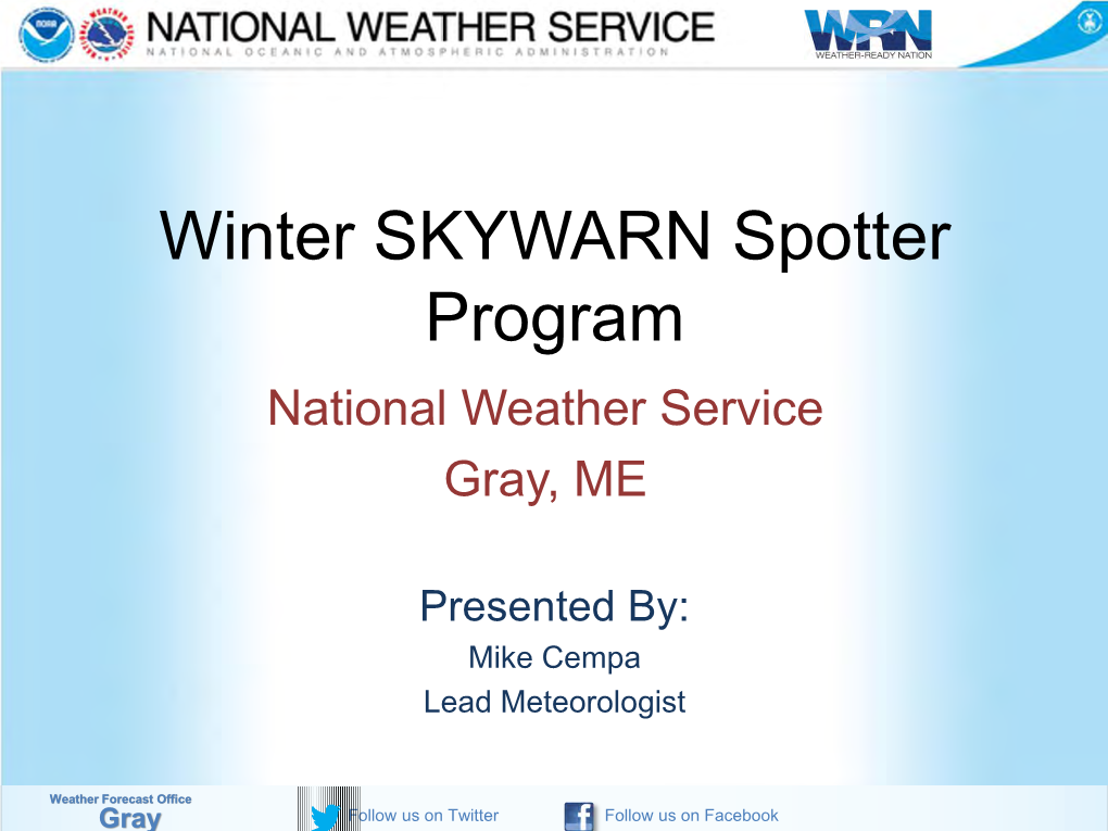 Winter Spotter Program