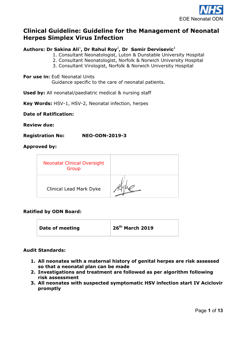 EOE Neonatal ODN Page 1 of 13