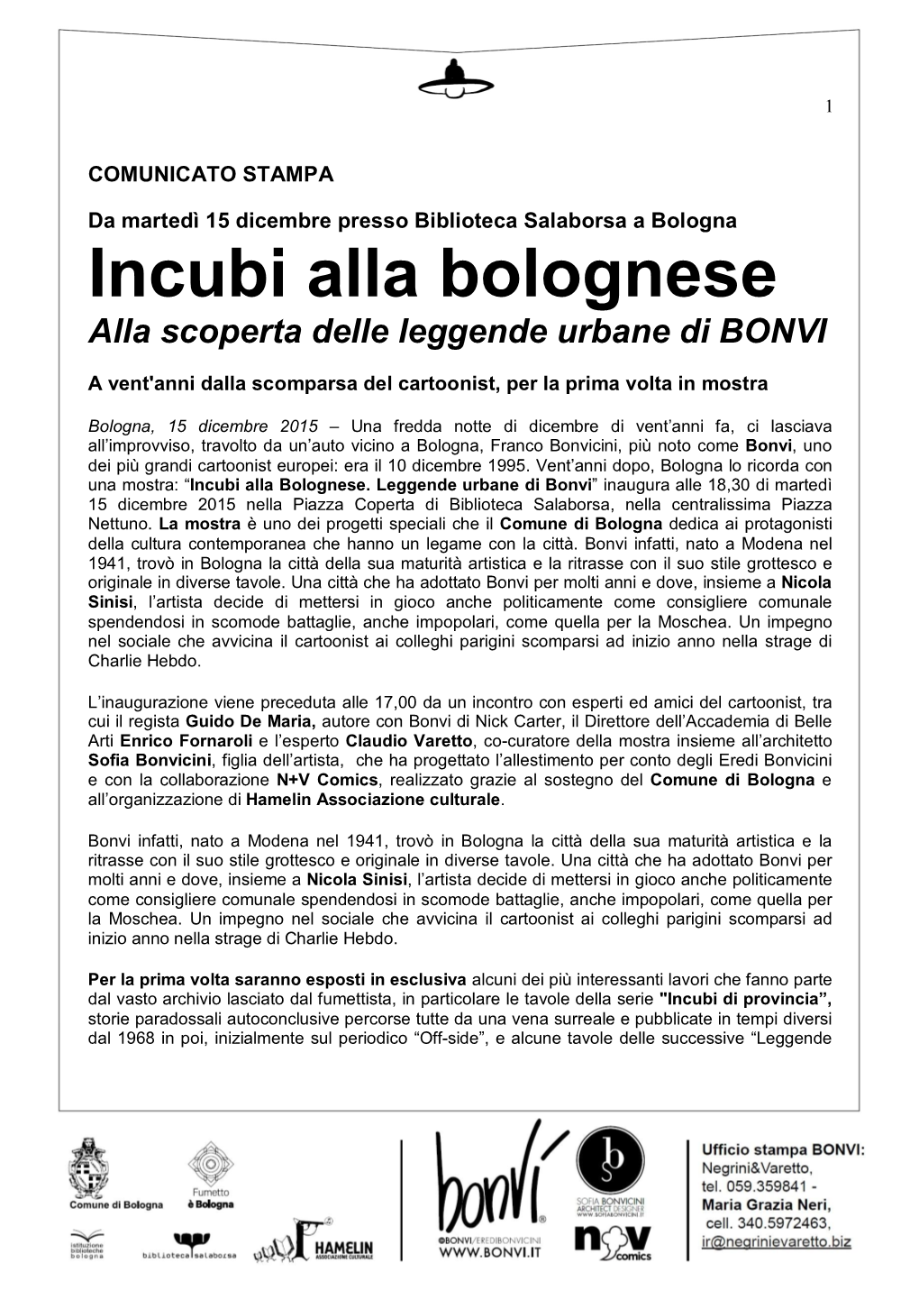 Incubi Alla Bolognese Alla Scoperta Delle Leggende Urbane Di BONVI