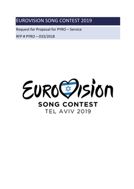 EUROVISION SONG CONTEST 2019 Request for Proposal for PYRO – Service RFP # PYRO – 033/2018