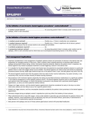 CDHO Factsheet Epilepsy