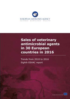 Sales of Veterinary Antimicrobial Agents in 30 European Countries in 2016