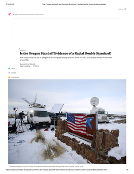 Is the Oregon Standoff Evidence of a Racial Double Standard? Not Really