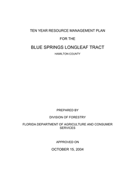 Blue Springs Longleaf Tract