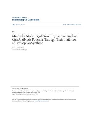 Molecular Modeling of Novel Tryptamine Analogs with Antibiotic Potential Through Their Inhibition of Tryptophan Synthase