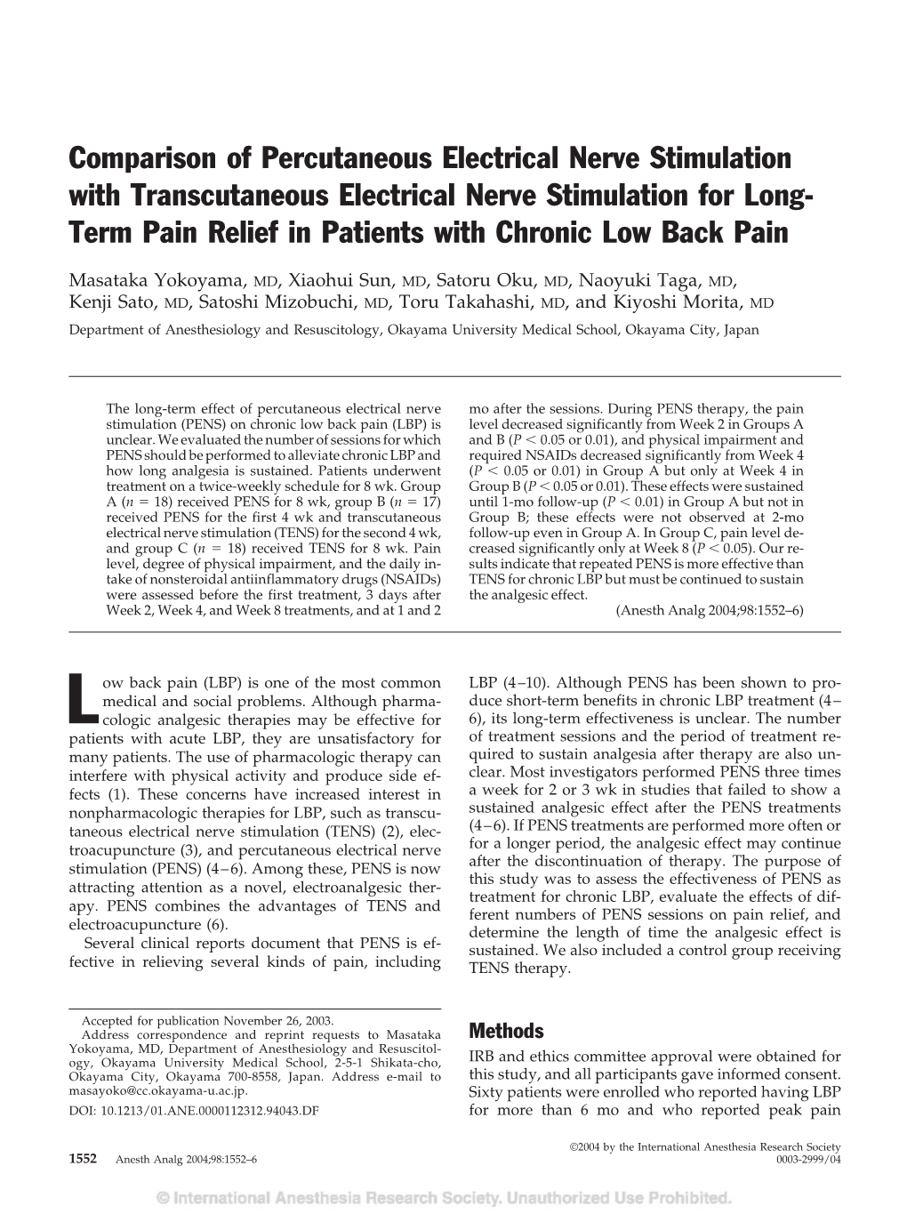 Chronic Low Back Pain (PDF 126KB)