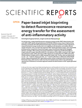 Paper-Based Inkjet Bioprinting to Detect Fluorescence Resonance