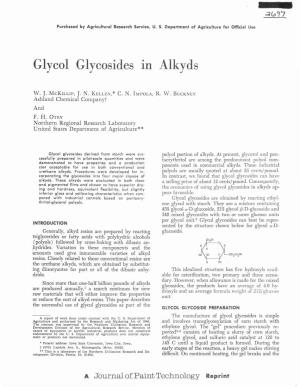 Glycol Glycosides III Alkyds