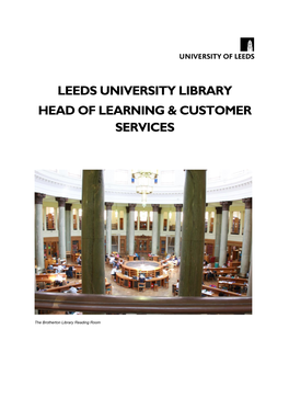 Leeds University Library Head of Learning & Customer Services