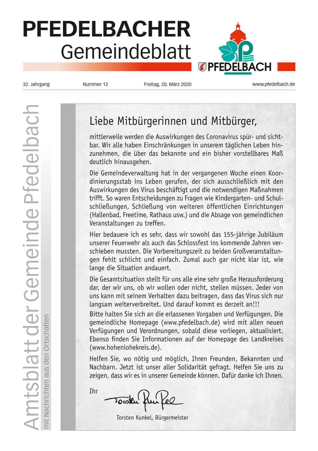 Gemeindeblatt Nr. 12 20.03.2020