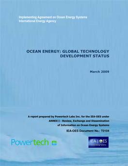 Ocean Energy: Global Technology Development Status