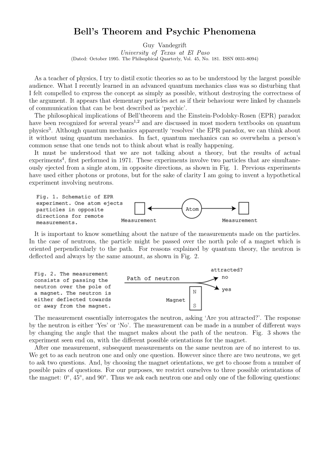 Bell's Theorem and Psychic Phenomena