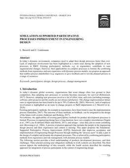 Simulation-Supported Participative Processes Improvement in Engineering Design