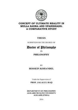 Doctor of Philosophy in PHILOSOPHY