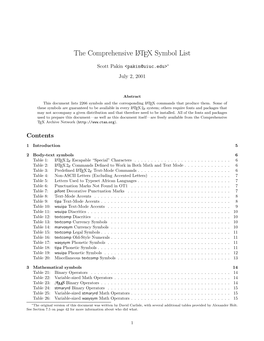 The Comprehensive LATEX Symbol List
