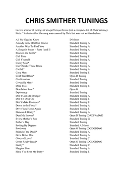Chris Smither Tunings