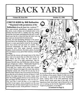 Back Yard, October 31, 1998, Vol. III, No. 54