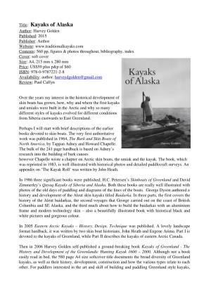 Title: Kayaks of Alaska
