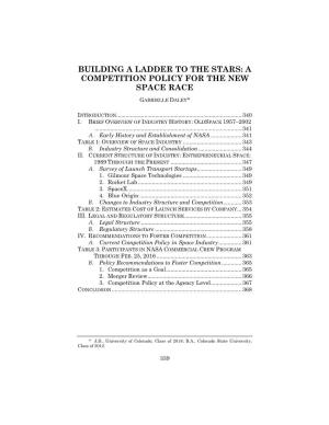 Building a Ladder to the Stars: a Competition Policy for the New Space Race