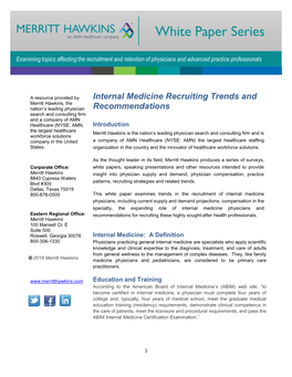 Internal Medicine Recruiting Trends and Recommendations
