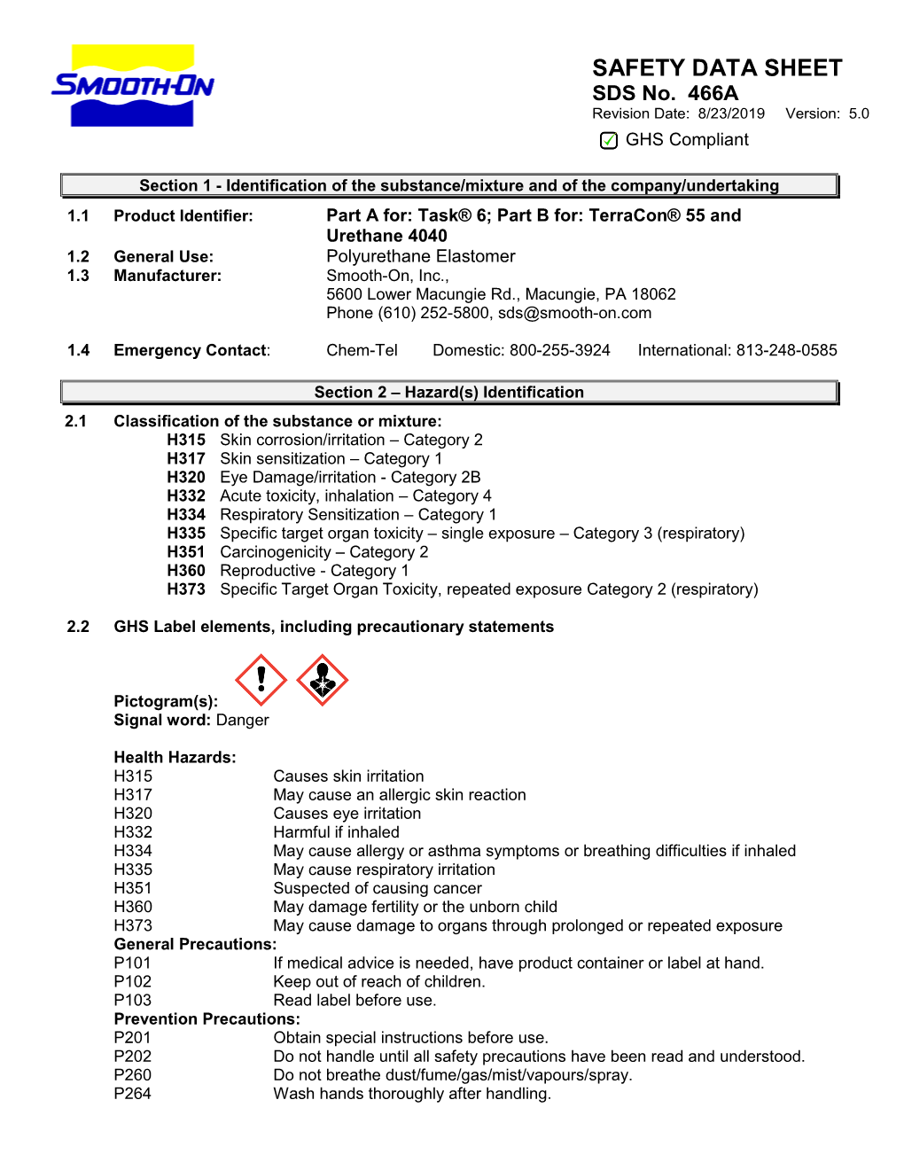 SAFETY DATA SHEET SDS No