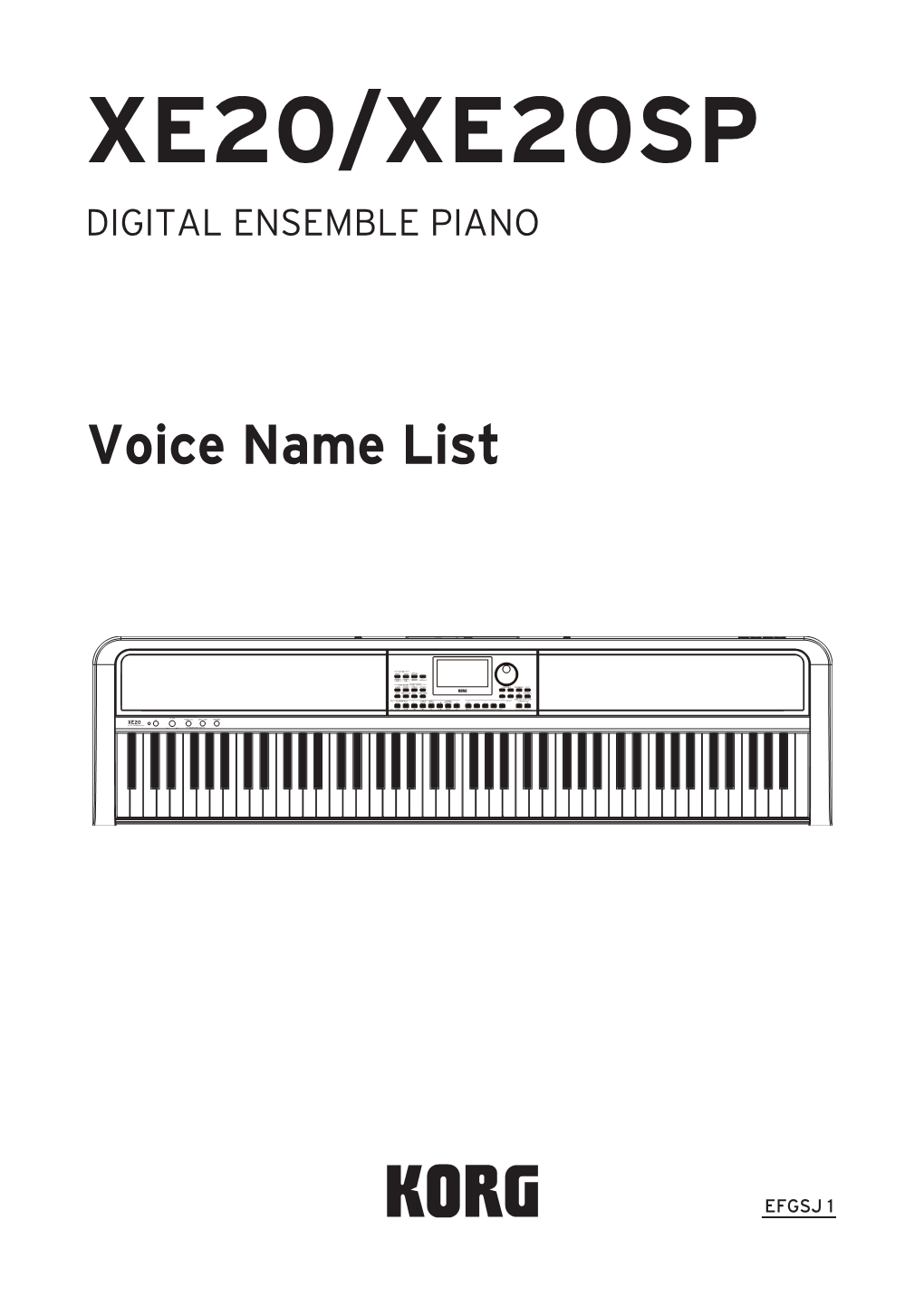 XE20/XE20SP Voice Name List