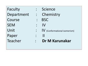 Faculty : Science Department : Chemistry Course : BSC SEM